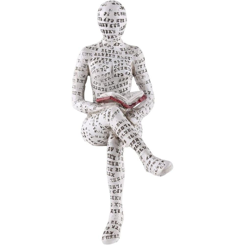 Home Décor Pulp Reading Women Thinker Statue Aesthetic Sculpture Office Décor E